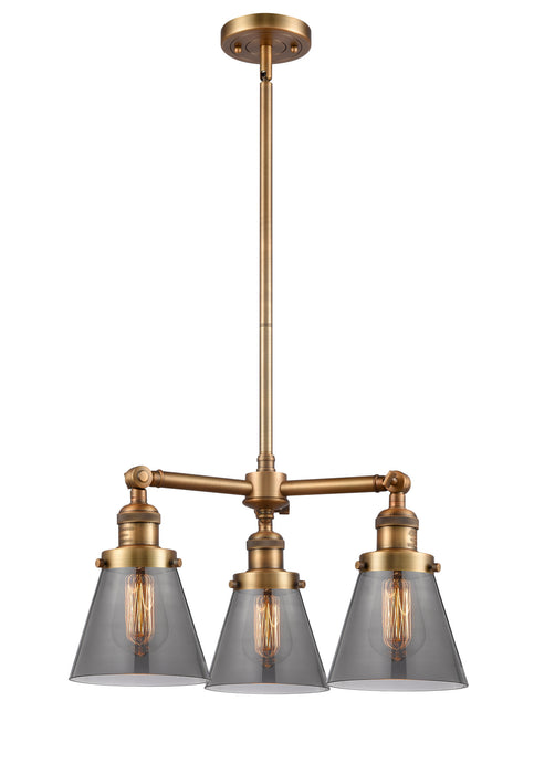 Innovations - 207-BB-G63 - Three Light Chandelier - Franklin Restoration - Brushed Brass