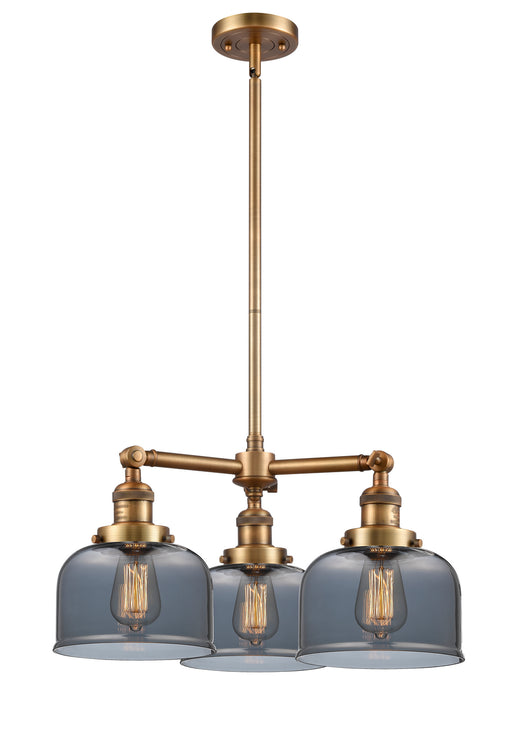 Innovations - 207-BB-G73 - Three Light Chandelier - Franklin Restoration - Brushed Brass