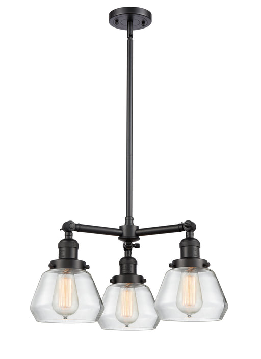 Innovations - 207-BK-G172 - Three Light Chandelier - Franklin Restoration - Matte Black
