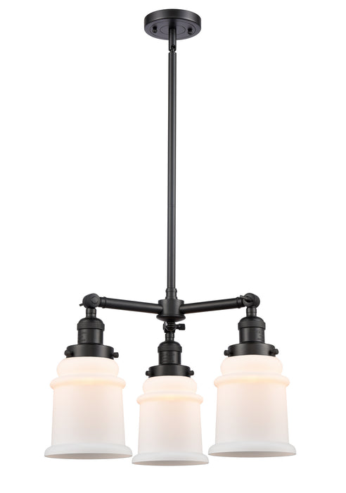 Innovations - 207-BK-G181 - Three Light Chandelier - Franklin Restoration - Matte Black