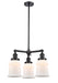 Innovations - 207-BK-G181 - Three Light Chandelier - Franklin Restoration - Matte Black