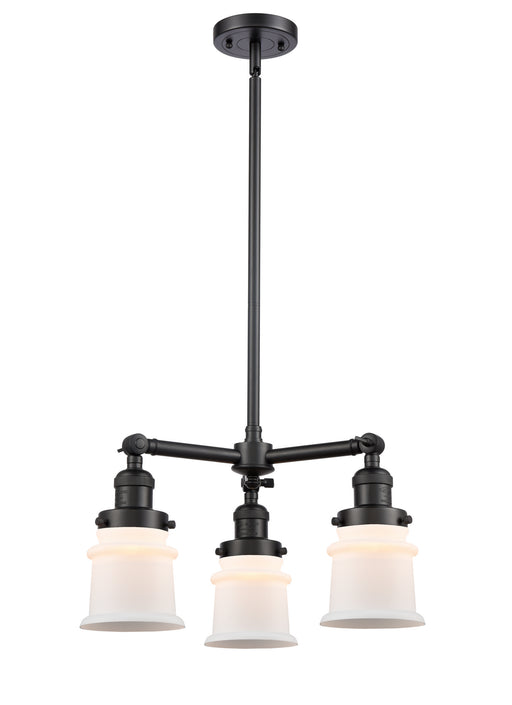 Innovations - 207-BK-G181S - Three Light Chandelier - Franklin Restoration - Matte Black