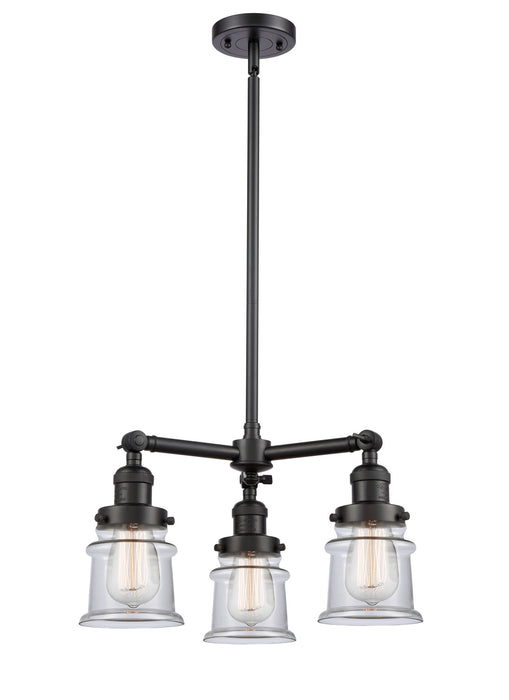 Innovations - 207-BK-G182S - Three Light Chandelier - Franklin Restoration - Matte Black