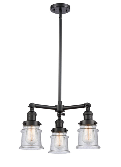 Innovations - 207-BK-G184S - Three Light Chandelier - Franklin Restoration - Matte Black