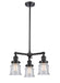 Innovations - 207-BK-G184S - Three Light Chandelier - Franklin Restoration - Matte Black