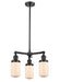 Innovations - 207-BK-G311 - Three Light Chandelier - Franklin Restoration - Matte Black
