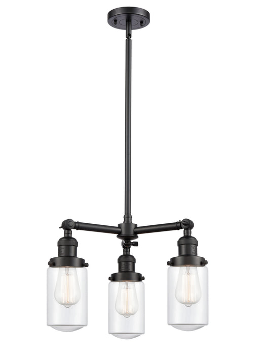 Innovations - 207-BK-G312 - Three Light Chandelier - Franklin Restoration - Matte Black