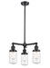 Innovations - 207-BK-G312 - Three Light Chandelier - Franklin Restoration - Matte Black