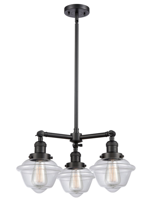Innovations - 207-BK-G532 - Three Light Chandelier - Franklin Restoration - Matte Black