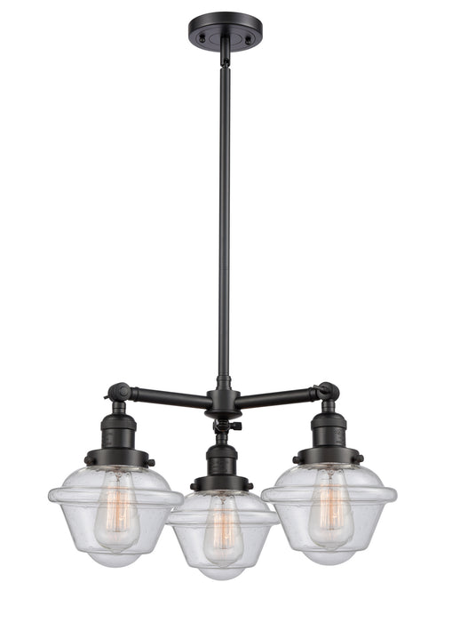 Innovations - 207-BK-G534 - Three Light Chandelier - Franklin Restoration - Matte Black