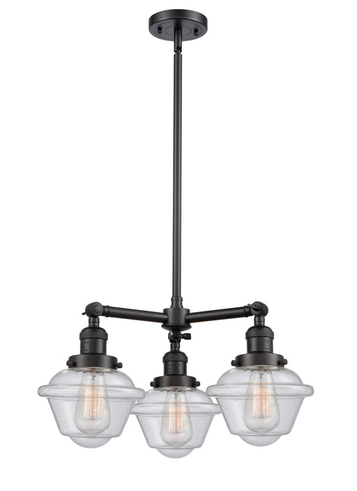Innovations - 207-BK-G534 - Three Light Chandelier - Franklin Restoration - Matte Black