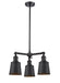 Innovations - 207-BK-M9-BK - Three Light Chandelier - Franklin Restoration - Matte Black