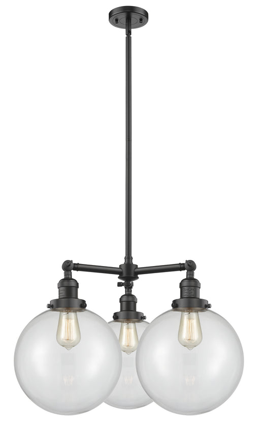 Innovations - 207-OB-G202-10 - Three Light Chandelier - Franklin Restoration - Oil Rubbed Bronze