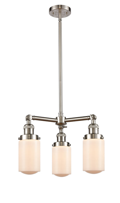 Innovations - 207-SN-G311 - Three Light Chandelier - Franklin Restoration - Brushed Satin Nickel