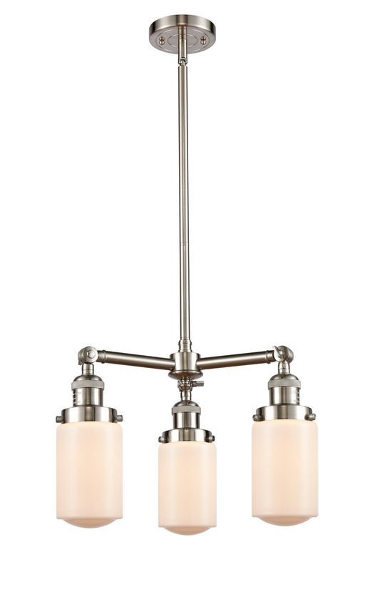 Innovations - 207-SN-G311 - Three Light Chandelier - Franklin Restoration - Brushed Satin Nickel