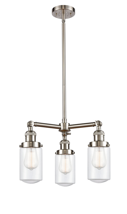 Innovations - 207-SN-G312 - Three Light Chandelier - Franklin Restoration - Brushed Satin Nickel