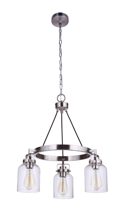 Craftmade - 53623-BNK - Three Light Chandelier - Foxwood - Brushed Polished Nickel