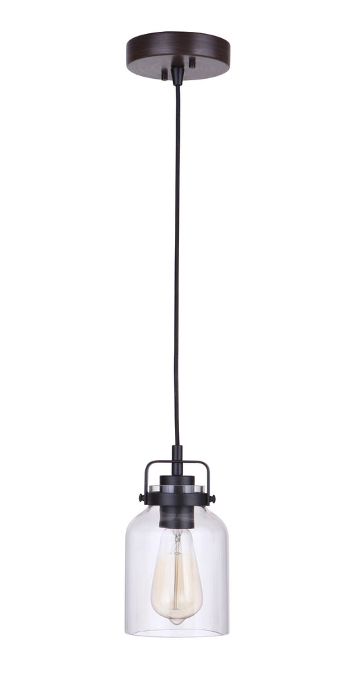 Craftmade - 53691-FBDT - One Light Mini Pendant - Foxwood - Flat Black/Dark Teak