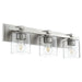 Quorum - 5369-3-265 - Three Light Vanity - Satin Nickel w/ Clear/Seeded