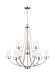 Generation Lighting - 3121609EN3-962 - Nine Light Chandelier - Brushed Nickel