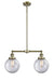 Innovations - 209-AB-G202-8 - Two Light Island Pendant - Franklin Restoration - Antique Brass
