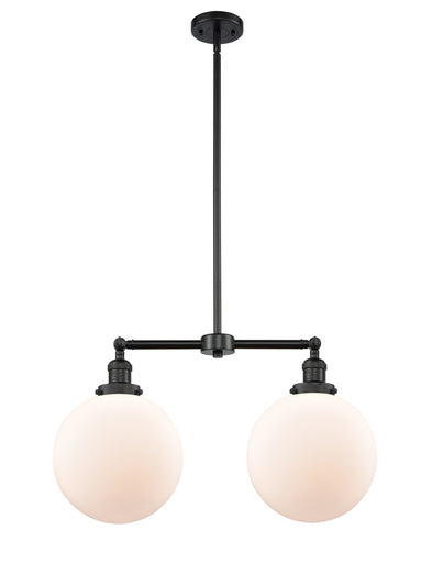 Franklin Restoration Two Light Island Pendant Matte Black