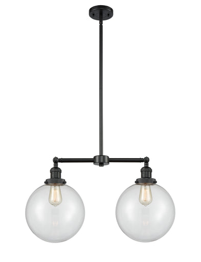 Franklin Restoration Two Light Island Pendant Matte Black