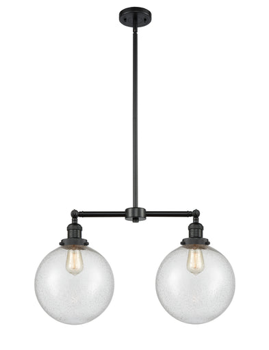 Franklin Restoration Two Light Island Pendant Matte Black