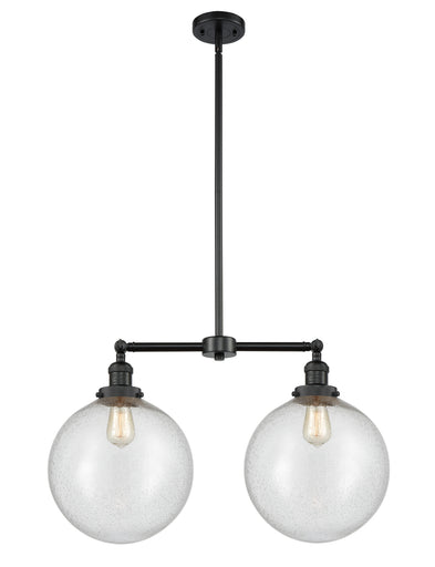Franklin Restoration Two Light Island Pendant Matte Black