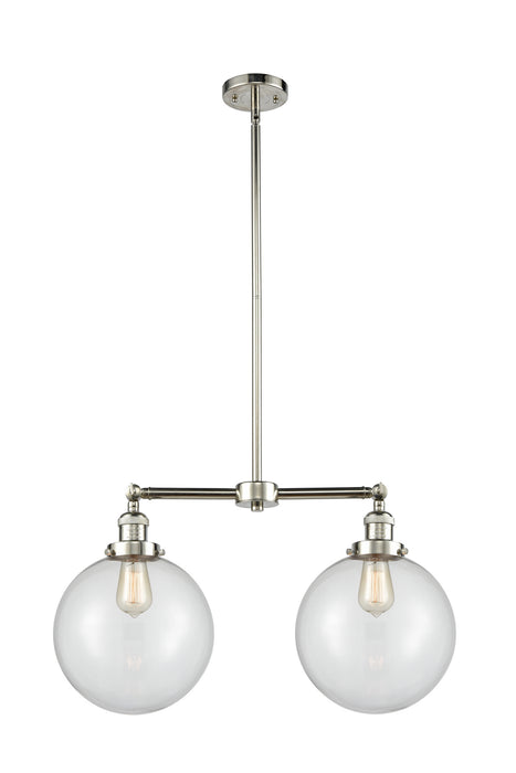 Innovations - 209-PN-G202-10 - Two Light Island Pendant - Franklin Restoration - Polished Nickel