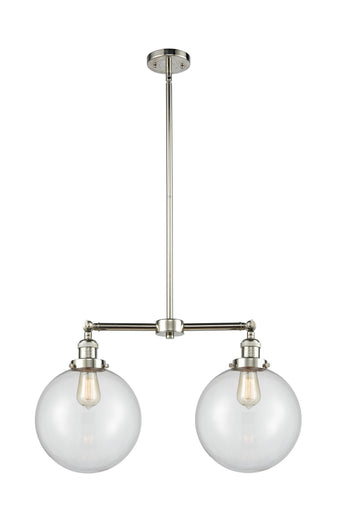 Franklin Restoration Two Light Island Pendant Polished Nickel