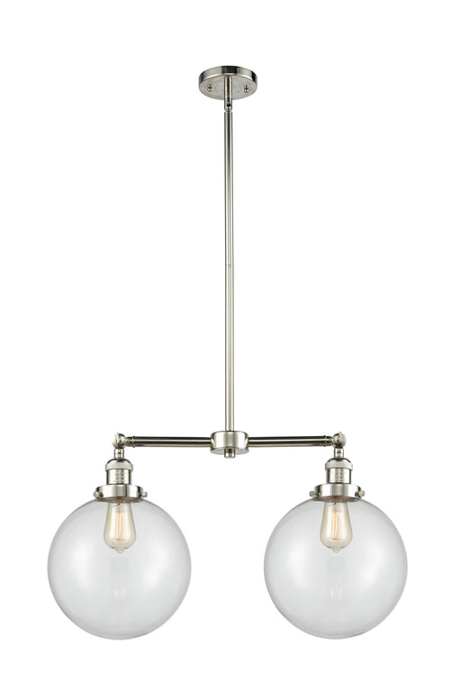 Innovations - 209-PN-G202-10 - Two Light Island Pendant - Franklin Restoration - Polished Nickel