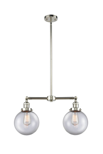 Franklin Restoration Two Light Island Pendant Polished Nickel