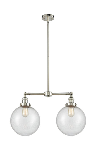 Franklin Restoration Two Light Island Pendant Polished Nickel