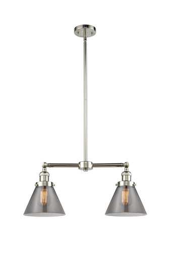 Franklin Restoration Two Light Island Pendant Polished Nickel
