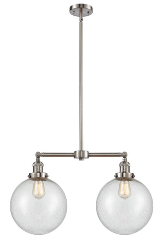 Franklin Restoration Two Light Island Pendant Brushed Satin Nickel