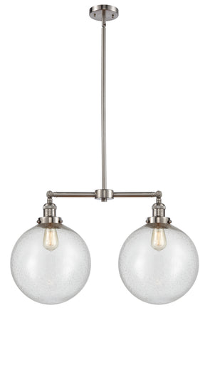 Franklin Restoration Two Light Island Pendant Brushed Satin Nickel