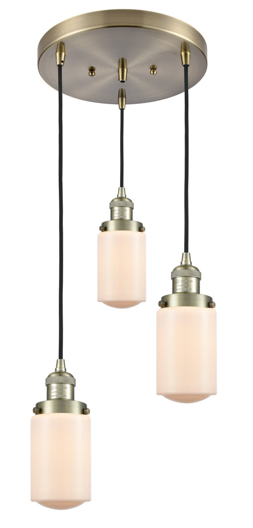 Innovations - 211/3-AB-G311 - Three Light Pendant - Franklin Restoration - Antique Brass