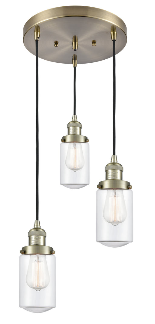 Innovations - 211/3-AB-G312 - Three Light Pendant - Franklin Restoration - Antique Brass