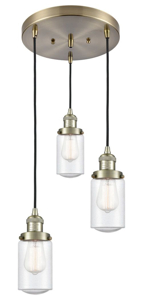 Innovations - 211/3-AB-G314 - Three Light Pendant - Franklin Restoration - Antique Brass