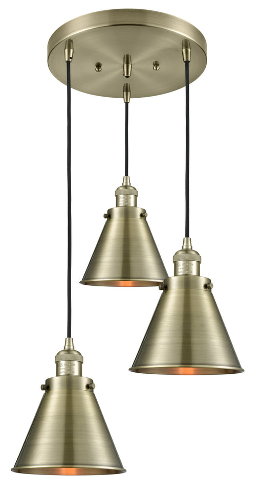Innovations - 211/3-AB-M13-AB - Three Light Pendant - Franklin Restoration - Antique Brass