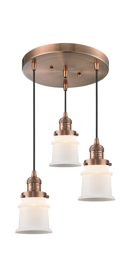 Innovations - 211/3-AC-G181S - Three Light Pendant - Franklin Restoration - Antique Copper