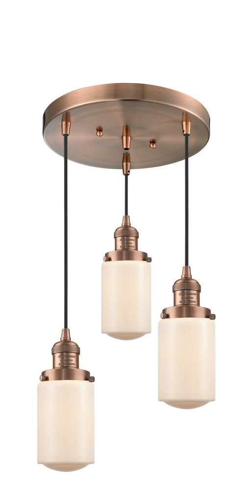 Innovations - 211/3-AC-G311 - Three Light Pendant - Franklin Restoration - Antique Copper