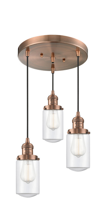 Innovations - 211/3-AC-G312 - Three Light Pendant - Franklin Restoration - Antique Copper