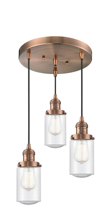 Innovations - 211/3-AC-G314 - Three Light Pendant - Franklin Restoration - Antique Copper