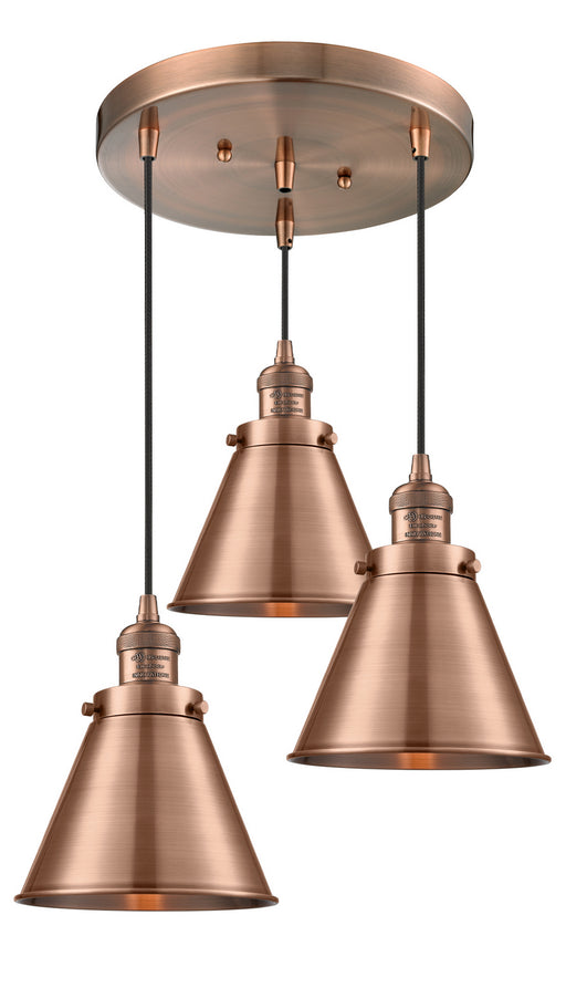 Innovations - 211/3-AC-M13-AC - Three Light Pendant - Franklin Restoration - Antique Copper