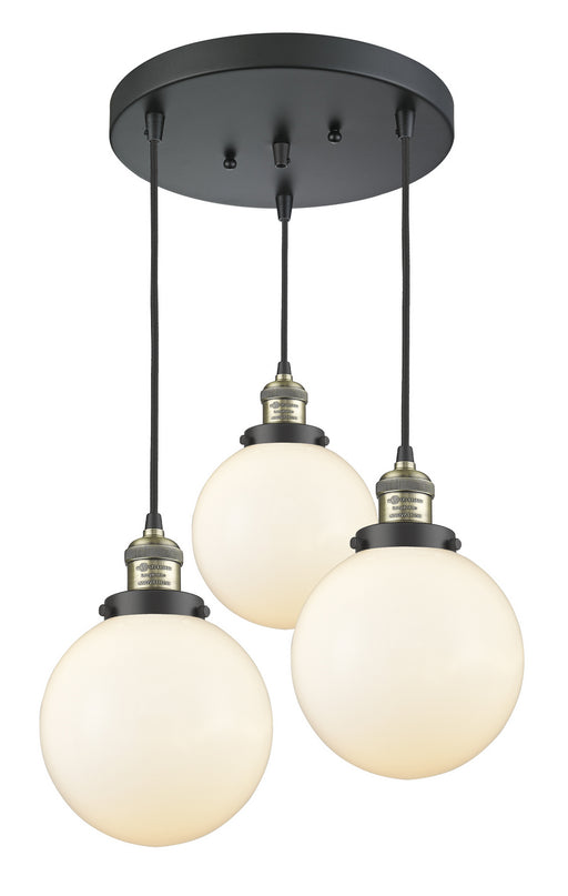 Innovations - 211/3-BAB-G201-8 - Three Light Pendant - Franklin Restoration - Black Antique Brass