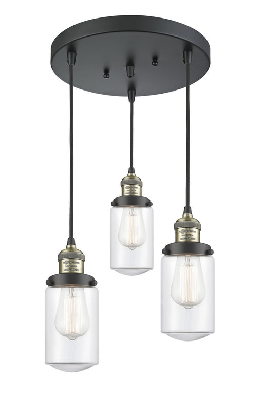 Innovations - 211/3-BAB-G312 - Three Light Pendant - Franklin Restoration - Black Antique Brass