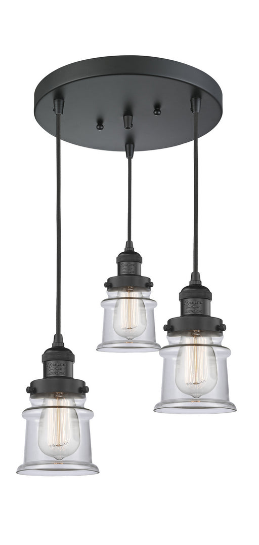 Innovations - 211/3-BK-G182S - Three Light Pendant - Franklin Restoration - Matte Black