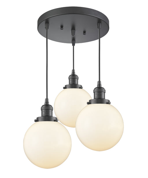 Innovations - 211/3-OB-G201-8 - Three Light Pendant - Franklin Restoration - Oil Rubbed Bronze